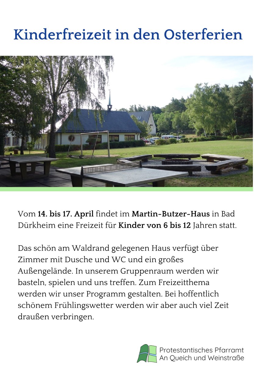 Kinderfreizeit Osterferien 1