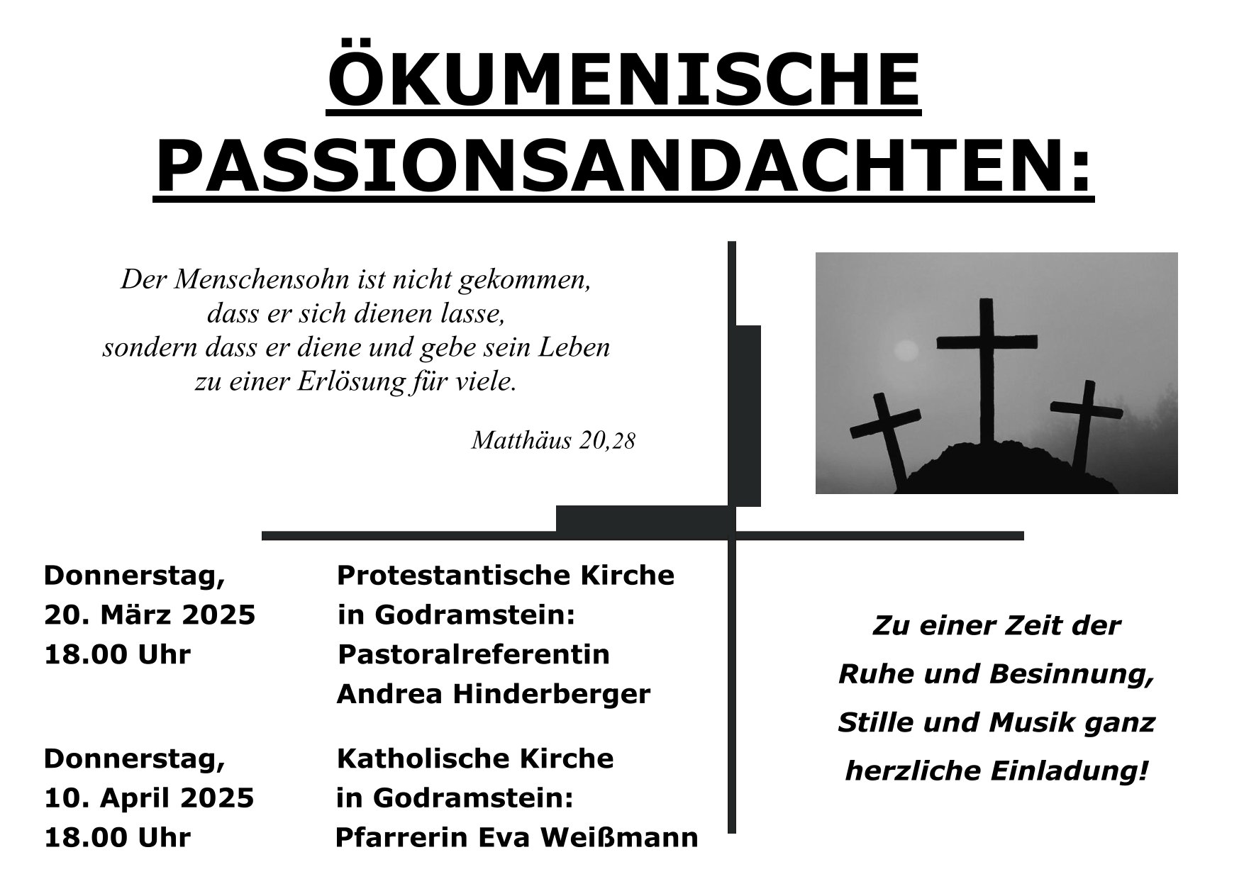 Ökum. Passionsandachten PLAKAT 2025 1
