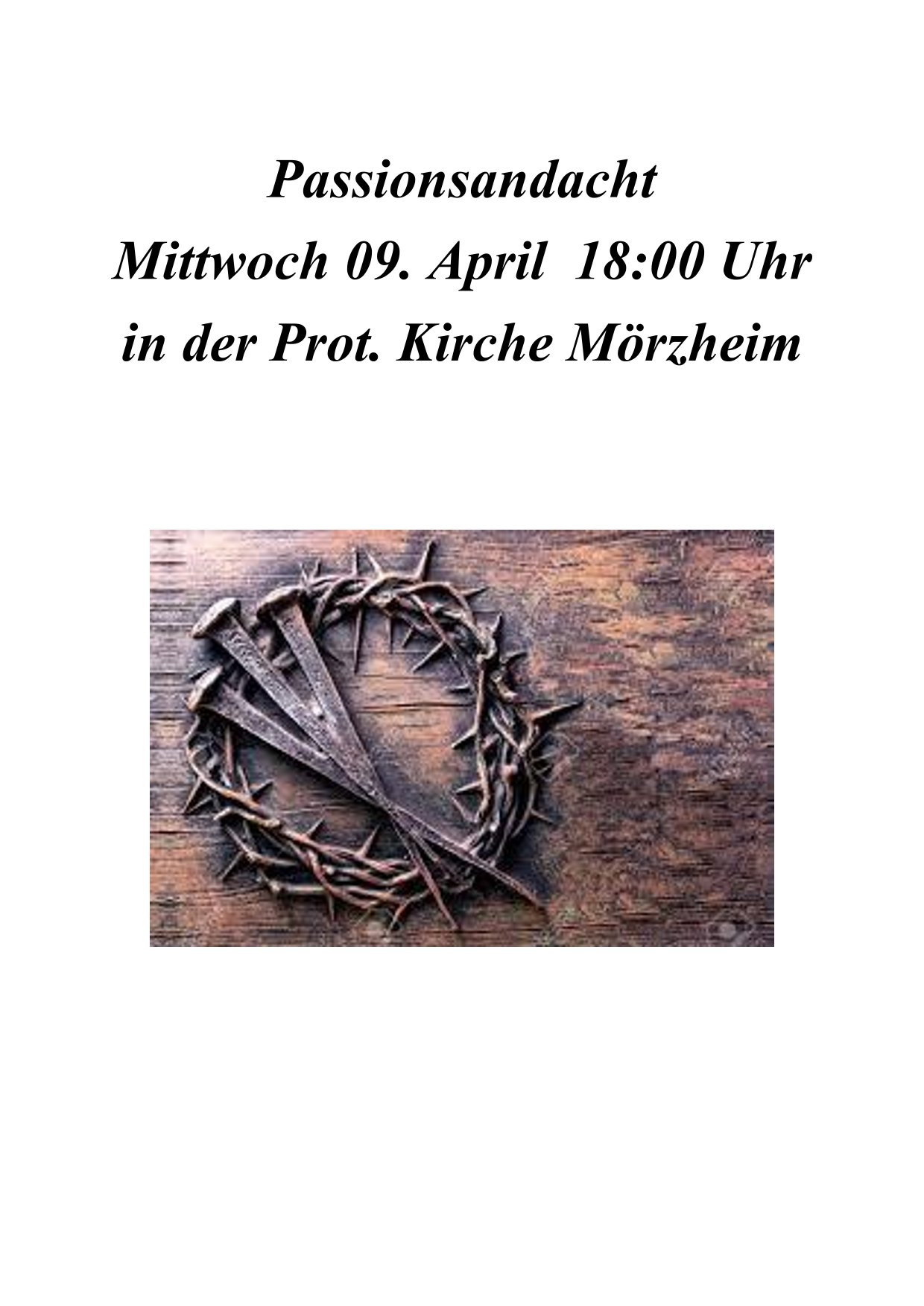Passionsandacht Plakat Mörzheim 1
